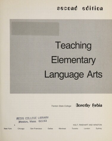 Book cover for Teaching Elementary Language Arts