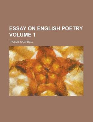 Book cover for Essay on English Poetry Volume 1