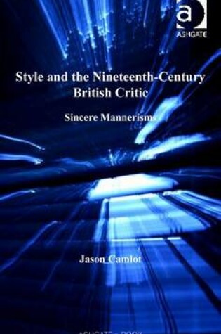 Cover of Style and the Nineteenth-Century British Critic