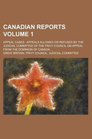 Cover of Canadian Reports; Appeal Cases