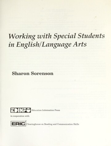 Cover of Working with Special Students in English/Language Arts