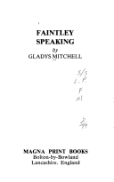 Book cover for Faintly Speaking