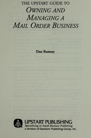 Cover of Owing and Managing a Mail Order Business