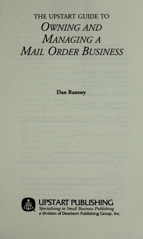 Book cover for Owing and Managing a Mail Order Business