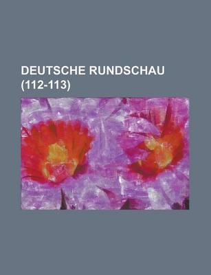 Book cover for Deutsche Rundschau (112-113)