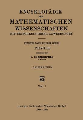 Book cover for Encyklopädie der Mathematischen Wissenschaften mit Einschluss ihrer Anwendungen