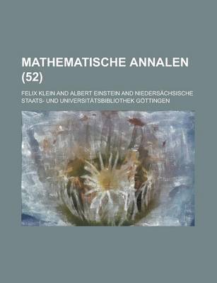 Book cover for Mathematische Annalen (52 )