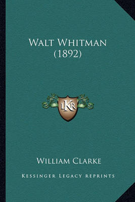 Book cover for Walt Whitman (1892)