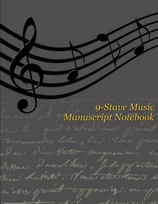 Book cover for 9-Stave Music Manuscript Notebook - Wavy Music Staff