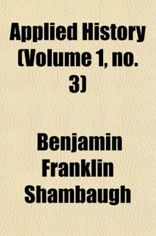 Cover of Applied History Volume 1, No. 3