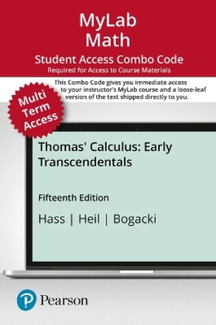 Cover of Mylab Math with Pearson Etext -- 24-Month Combo Access Card -- For Thomas' Calculus