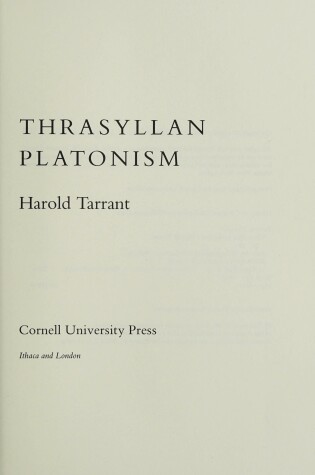 Cover of Thrasyllan Platonism