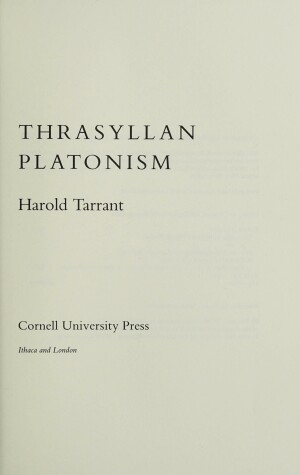 Book cover for Thrasyllan Platonism