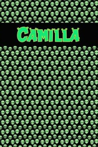 Cover of 120 Page Handwriting Practice Book with Green Alien Cover Camilla