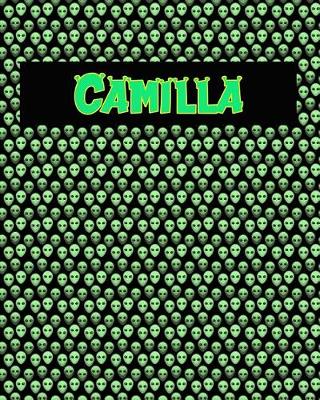 Book cover for 120 Page Handwriting Practice Book with Green Alien Cover Camilla