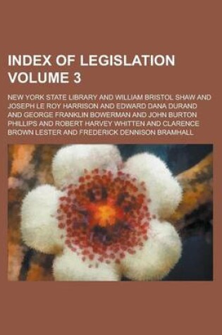 Cover of Index of Legislation Volume 3