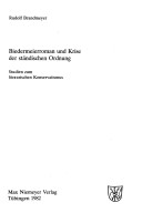 Cover of Biedermeierroman Und Krise Der St ndischen Ordnung