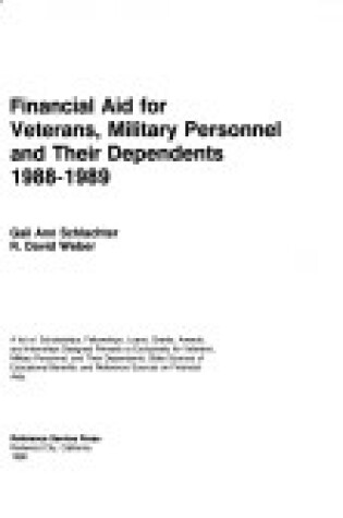 Cover of Financial Aid for Veterans, Military Personnel, & Their Dependents, 1988-1989