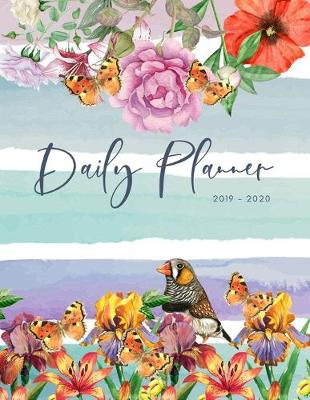 Cover of 2019 2020 15 Months Flowers Stripes Daily Planner