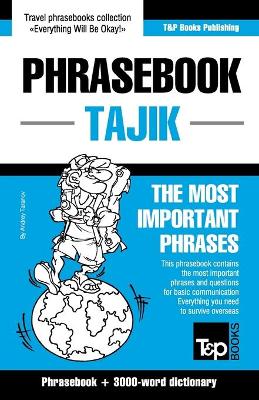 Book cover for English-Tajik phrasebook and 3000-word topical vocabulary