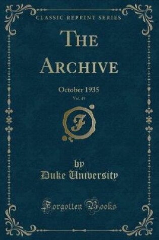 Cover of The Archive, Vol. 49