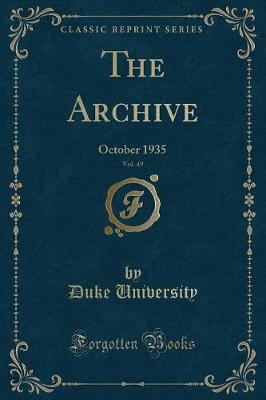 Book cover for The Archive, Vol. 49