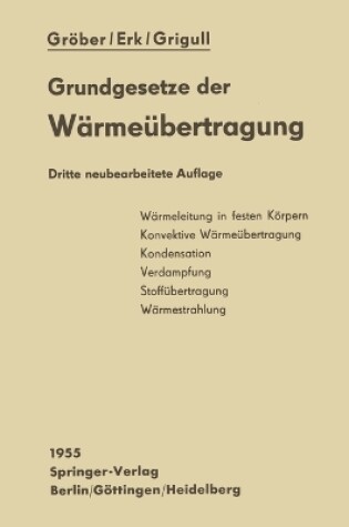 Cover of Die Grundgesetze der Wärmeübertragung