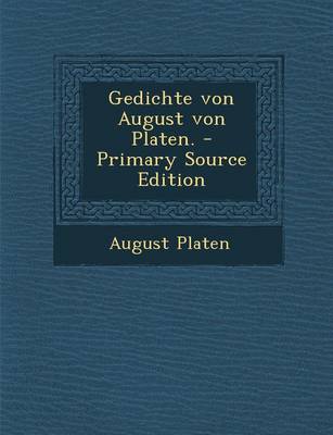 Book cover for Gedichte Von August Von Platen.