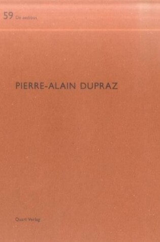 Cover of Pierre-Alain Dupraz: De aedibus 59