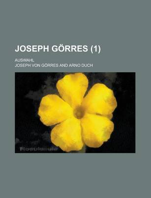 Book cover for Joseph Gorres; Auswahl (1)