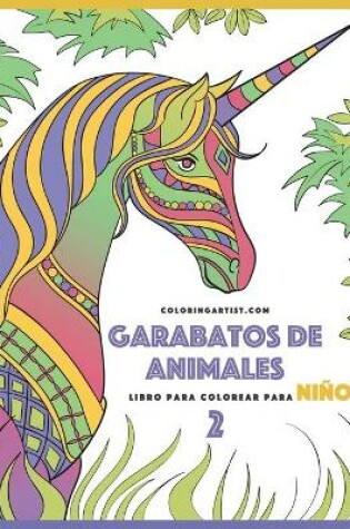 Cover of Garabatos de animales libro para colorear para niños 2