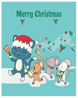 Book cover for merry christmas coloring and activity book