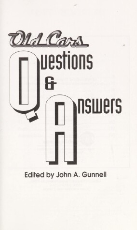 Book cover for Old Cars, Questions and Answers