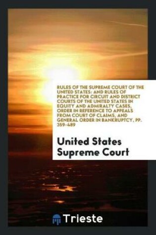 Cover of Rules of the Supreme Court of the United States