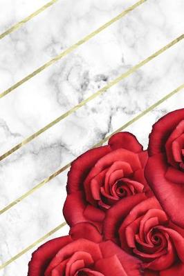 Book cover for Marble + Gold Red Roses Notebook Journal