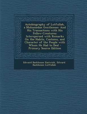 Book cover for Autobiography of Lutfullahmohamedan Gentleman