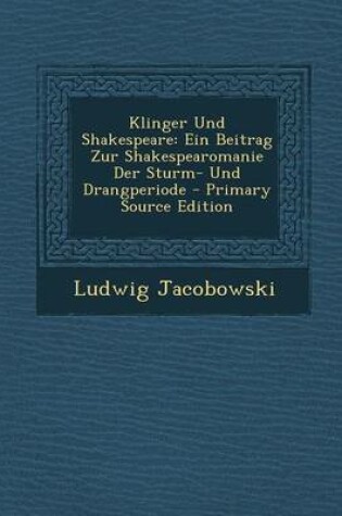 Cover of Klinger Und Shakespeare