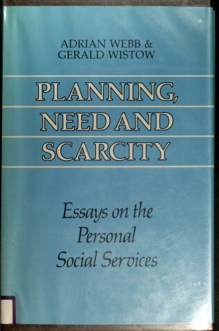 Cover of Planning, Need and Scarcity