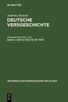 Book cover for Deutsche Versgeschichte, Band 2, Der altdeutsche Vers