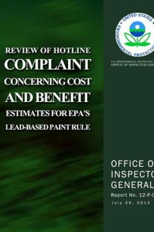 Cover of Review of Hotline Complaint Concerning Cost and Benefit Estimates for EPA's Lead-Based Paint Rule