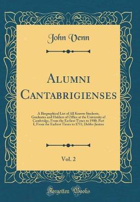 Book cover for Alumni Cantabrigienses, Vol. 2