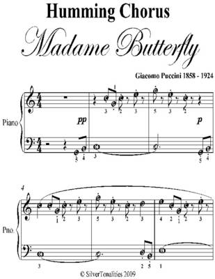 Book cover for Humming Chorus Madame Butterfly Easy Piano Sheet Music