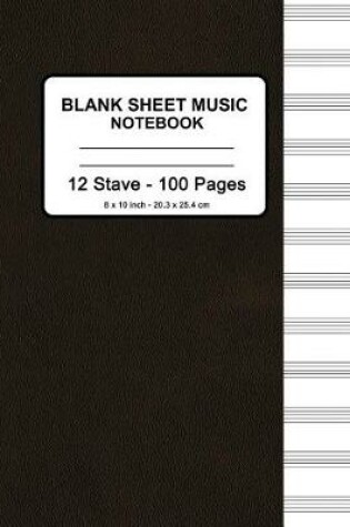 Cover of Blank Sheet Music Notebook - Faux Dark Leather Print