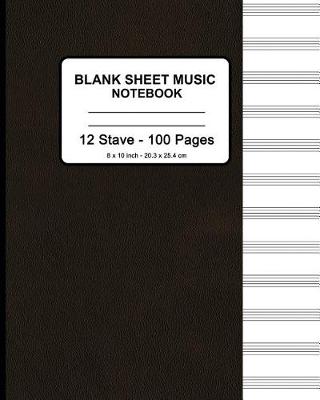 Book cover for Blank Sheet Music Notebook - Faux Dark Leather Print