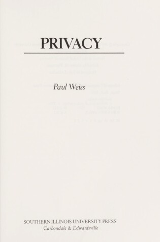 Cover of Privacy