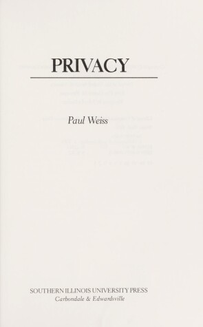 Book cover for Privacy