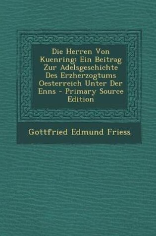 Cover of Die Herren Von Kuenring