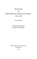 Book cover for Journal of Jean-Francois de Galaup volume II de la Perouse 1785-1788
