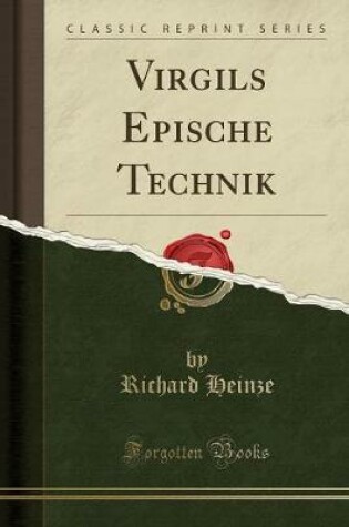 Cover of Virgils Epische Technik (Classic Reprint)