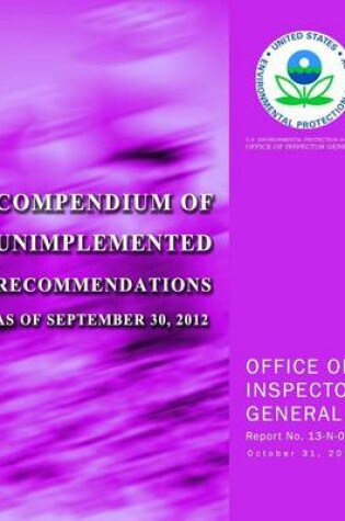 Cover of Compendium of Unimplemented Recommendations as of September 30, 2012